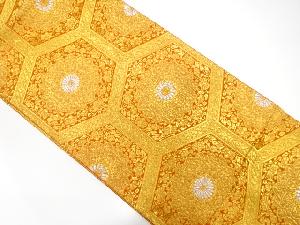 亀甲に華紋模様織出し袋帯